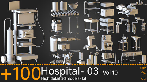 +100- Hospital equipments 03- Vol 10- 3d models-max.fbx.obj