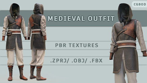 Medieval Outfit Male / Marvelous Designer / Male clothing