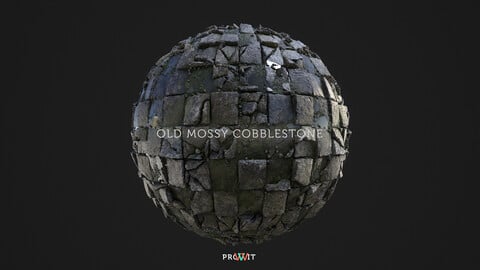 Old Mossy Cobblestone PBR Material (3 in 1)