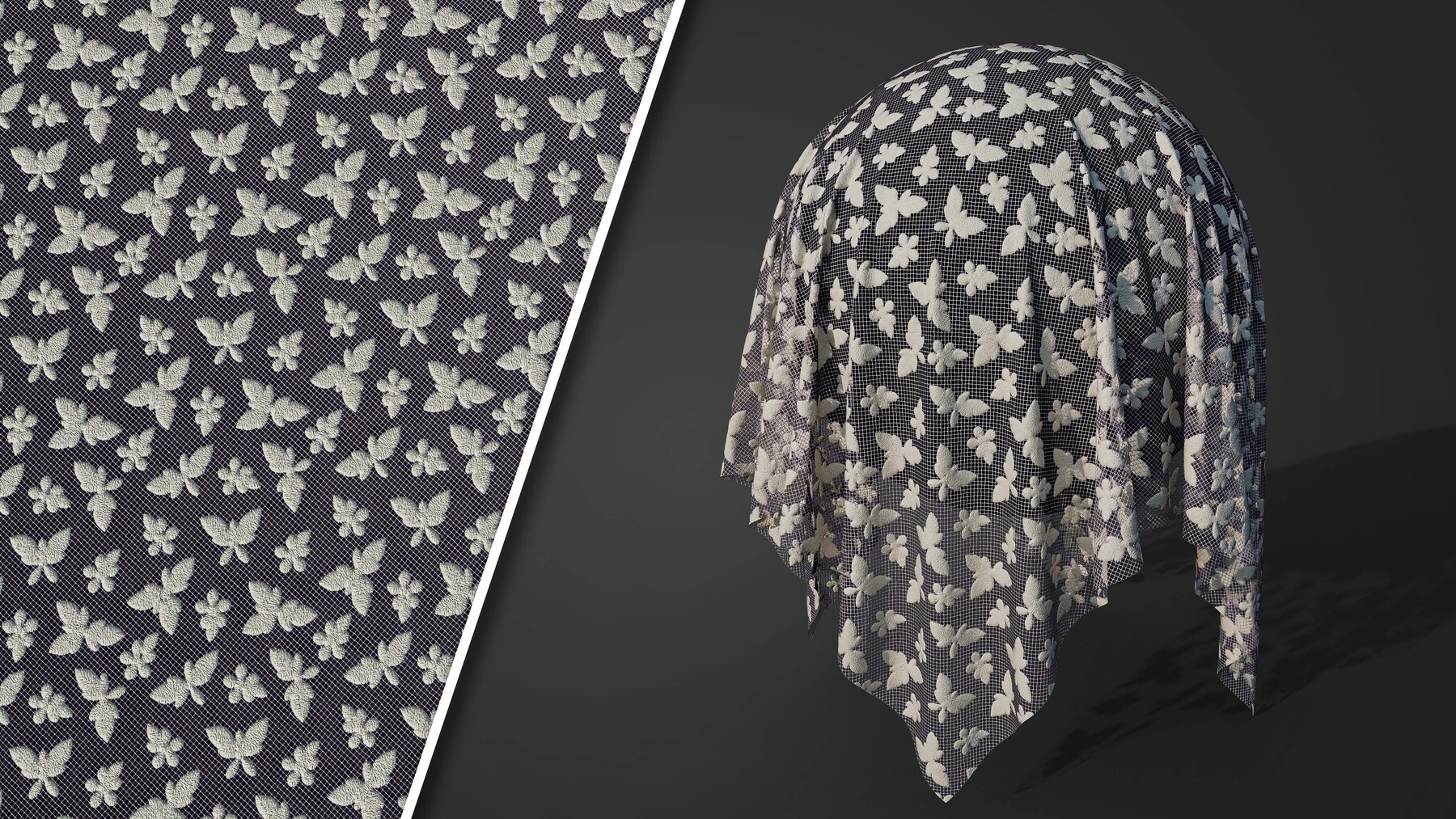 ArtStation - 40 Lace Fabric Trim Texture + SBSR - VOL 04