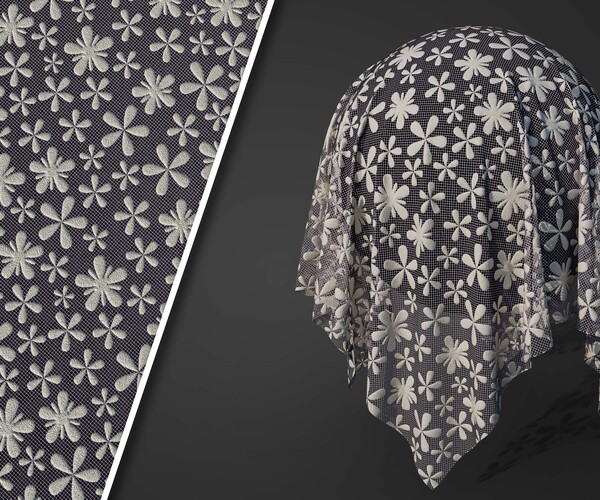 ArtStation - 50 Lace Fabric Trim Texture +SBSAR