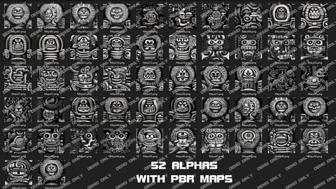 Mayan Tileable Alpha's with PBR Maps