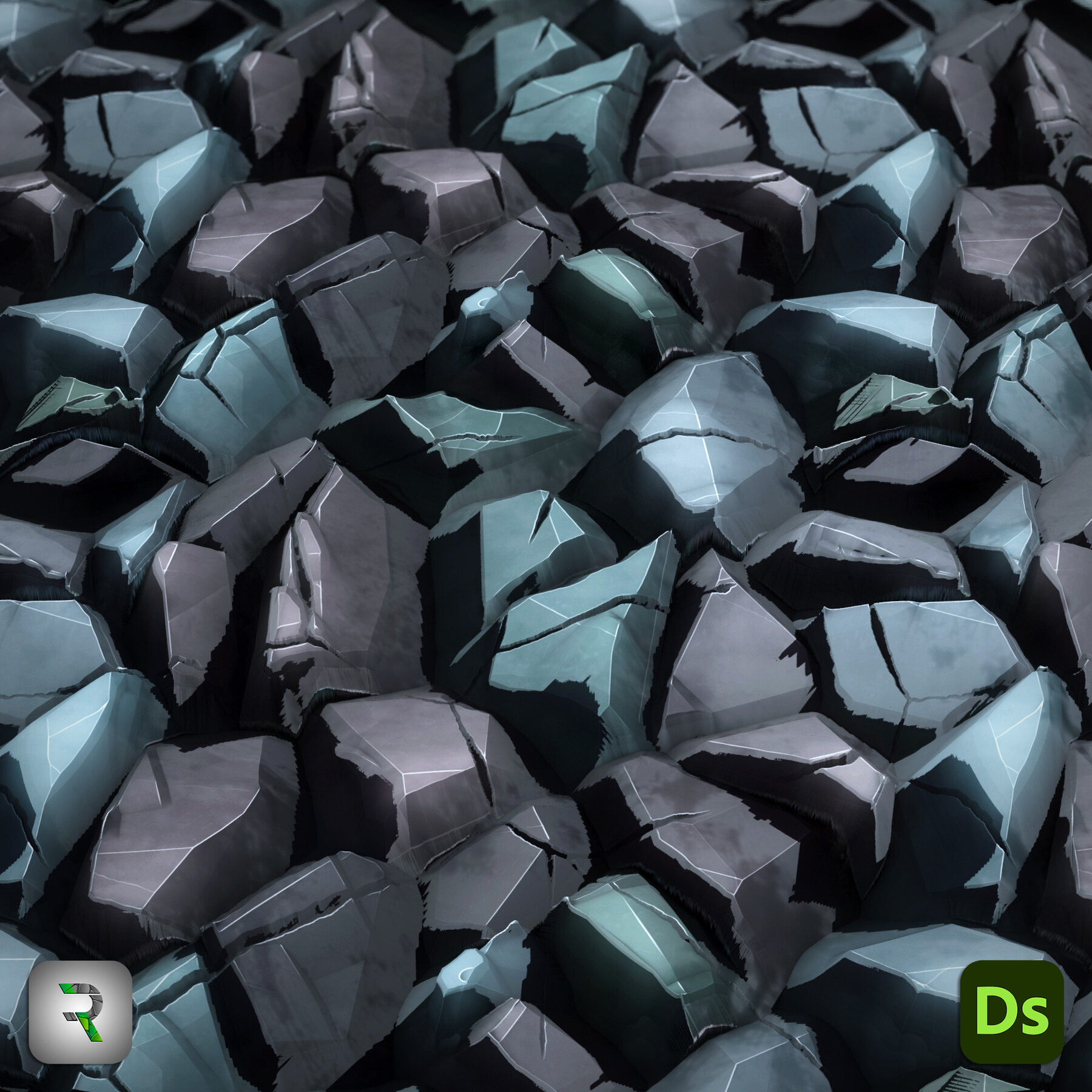 ArtStation - Overgrown Rocks Stylized 1.0 | Game Assets