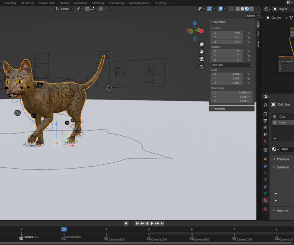 ArtStation - Fur Cat Grey Rigged and Animated | Game Assets