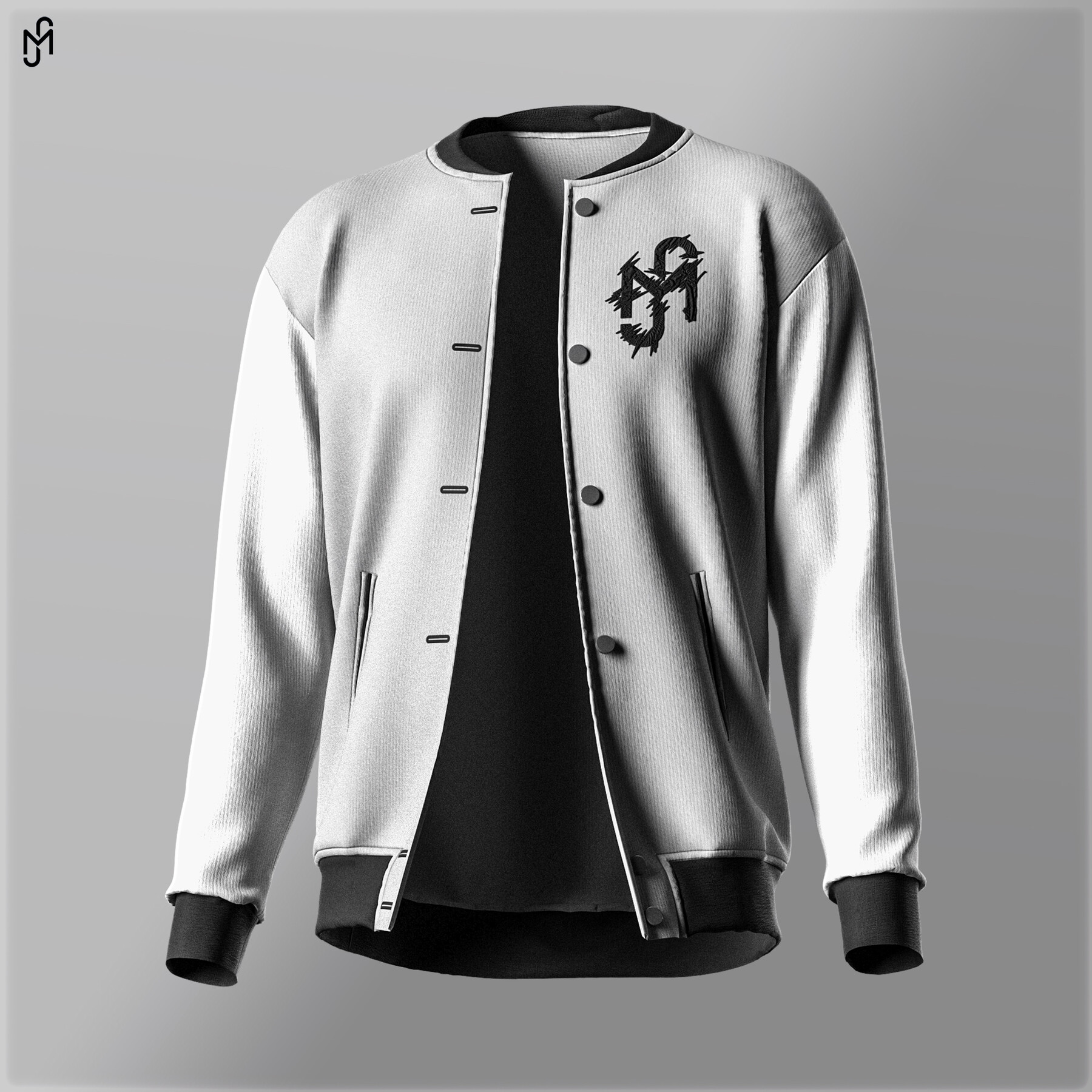 ArtStation - OFF WHITE COLLEGE JACKET MOCKUP for CLO3D and