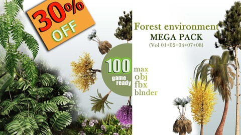 Forest environment/ Trees/ plants/ bushes(MEGA Pack 01)