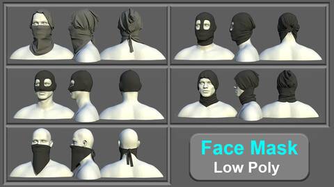 Face Mask Low Poly With UV Vol 2