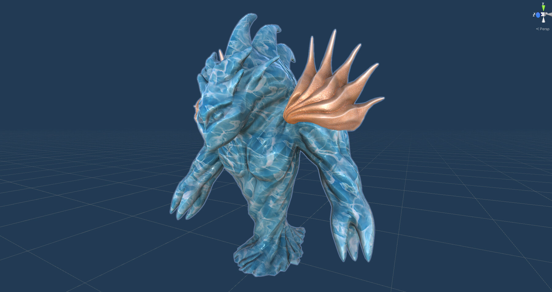 ArtStation - Low-poly model of the character Water Elemental | Game Assets