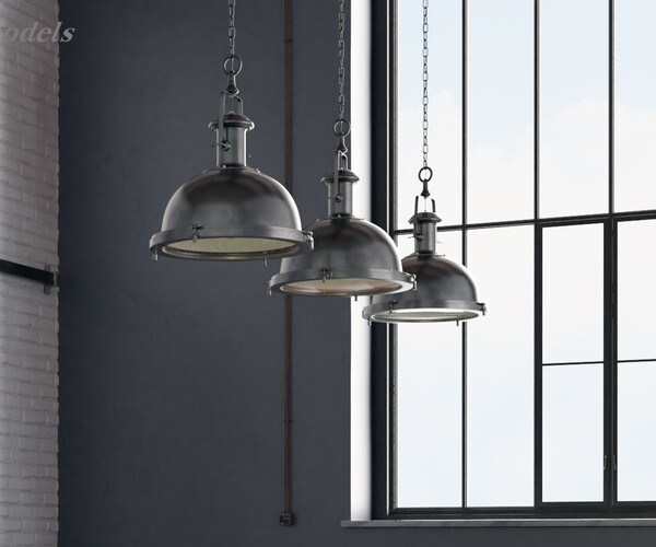 ArtStation industrial style metallic ceiling light Resources