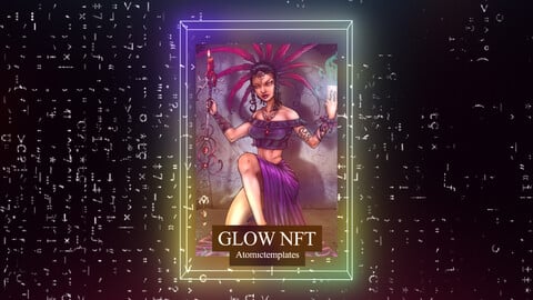 Glowing NFT Trading card template