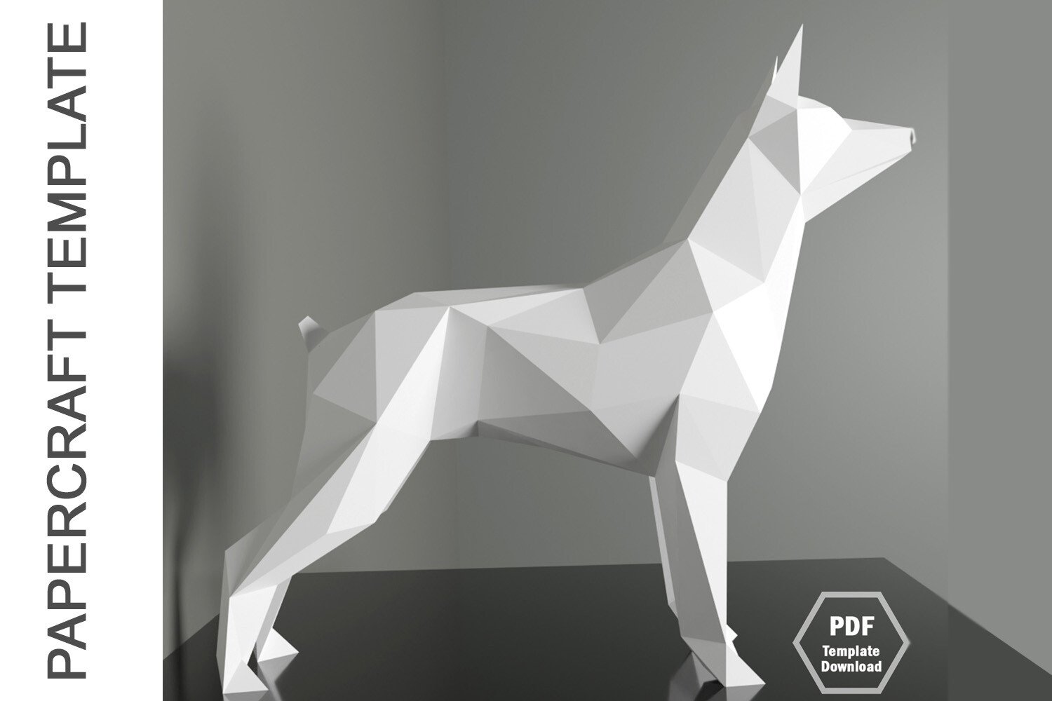 Dog Papercraft Low Poly (Download Now) 