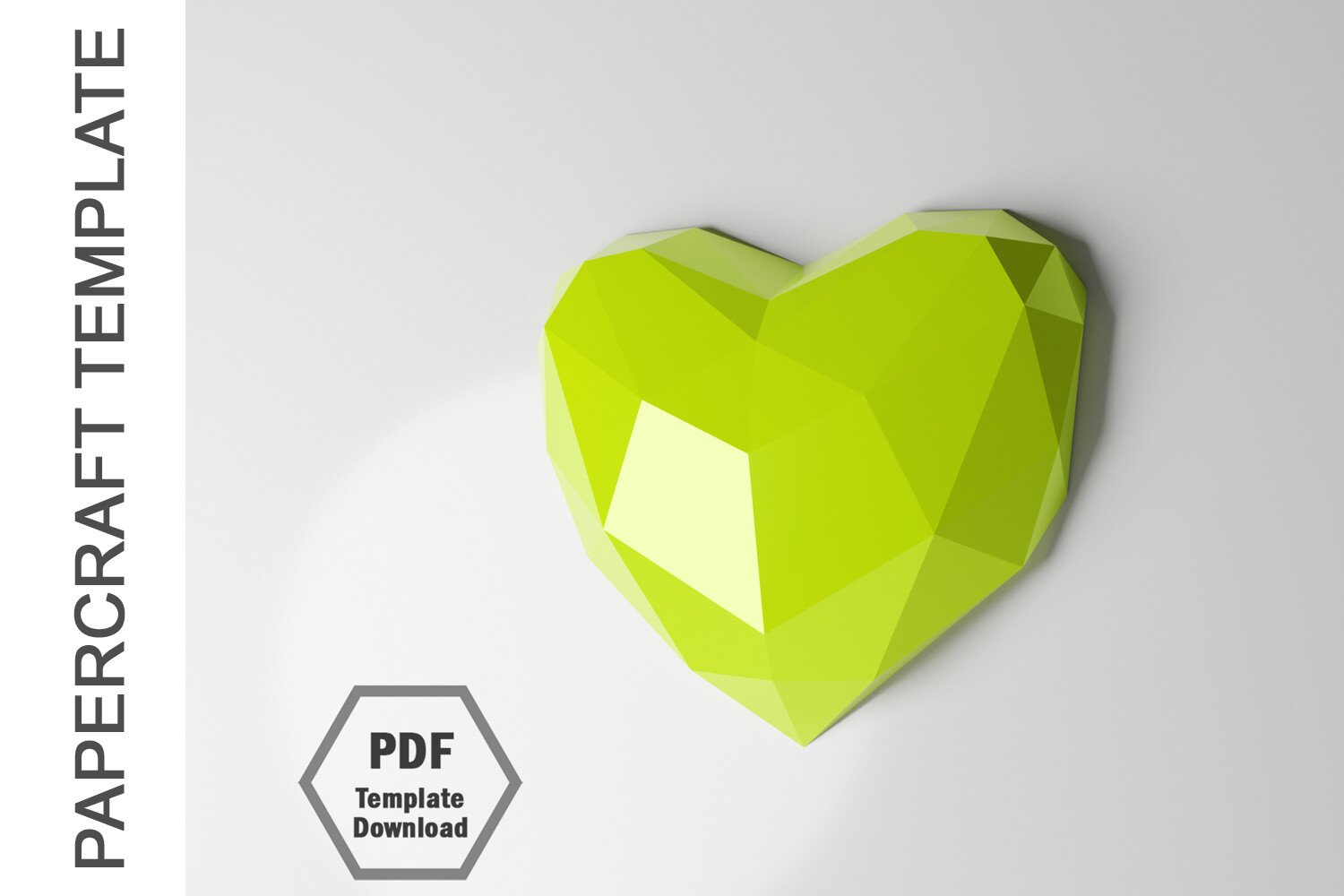 DIY Paper Heart 3D Papercraft Printable PDF, DXF