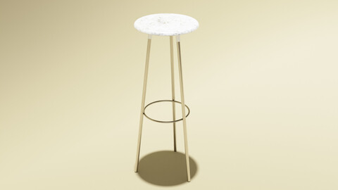 MDS01 - simple bar stool/kitchen stool - white
