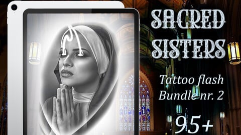 Procreate Religious tattoo flash bundle | Procreate flash | Procreate tattoo | Tattoo stencil | Tattoo flash | Procreate stamps