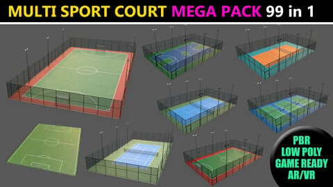 PBR Multi Modular Sports Court - Mega Pack