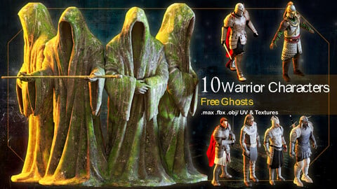 11 Warrior Characters_ 3d model