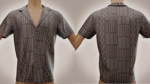 3D Mens silk printed shirt