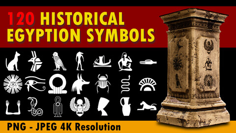 120 Historical Egyptian Symbols Alpha (Vol.1)