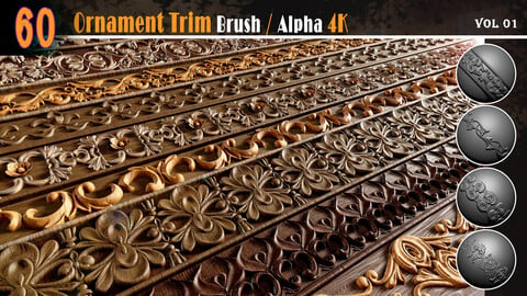 60 Ornament Trim Brush / Alpha Vol 01