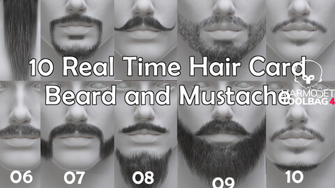 10 sexy Real Time Hair Card Beard and Mustache pack beard man character hair head barber fur game real time mustache realistic male modular beardy fashion hipster old man realtime