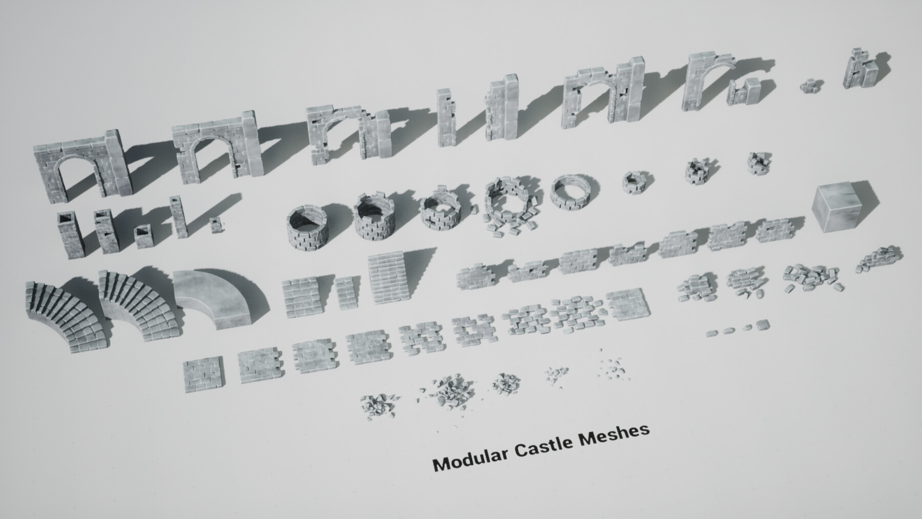 Artstation Stylized Castle Ruins Asset Pack Unreal Engine 5