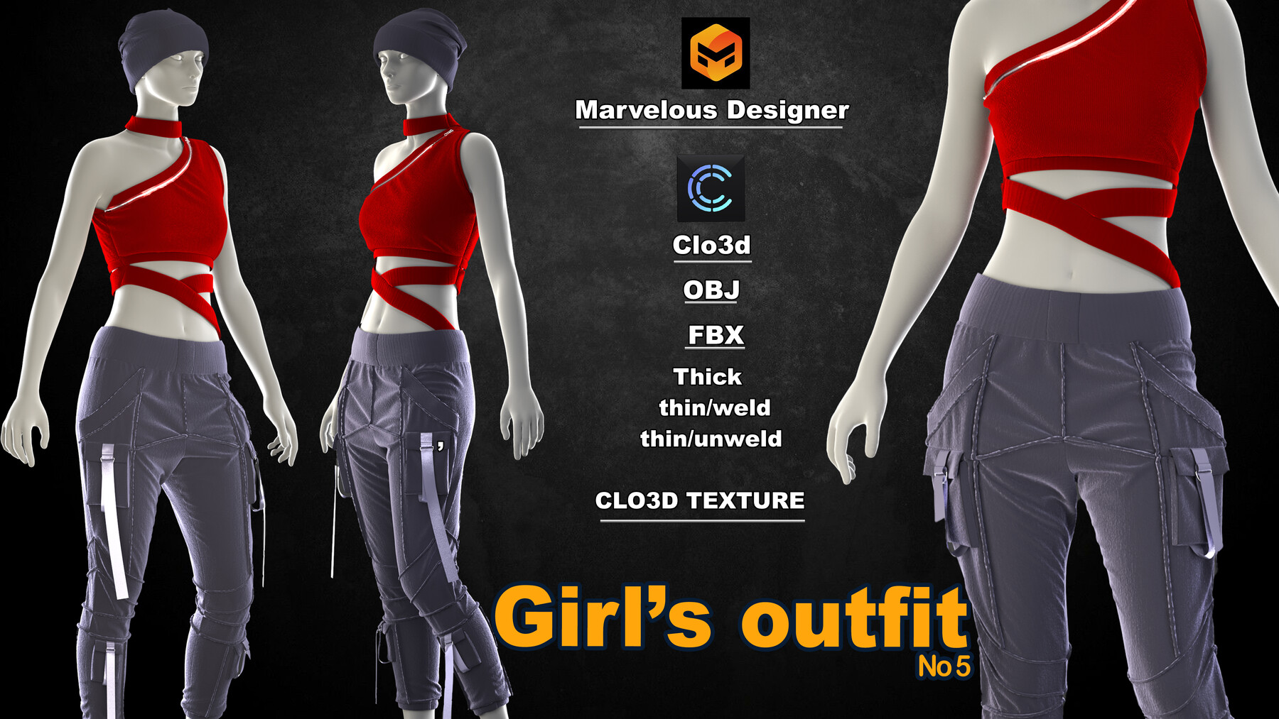 ArtStation - 3D Girl's outfit | Game Assets