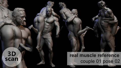3D scan real muscleanatomy couple 01 pose 02