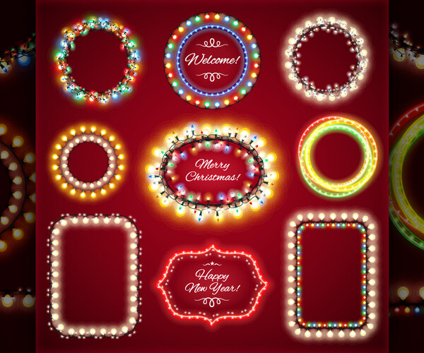 ArtStation Christmas Lights Decorations Set Brushes