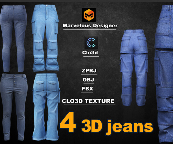 ArtStation - Women's jeans | Game Assets