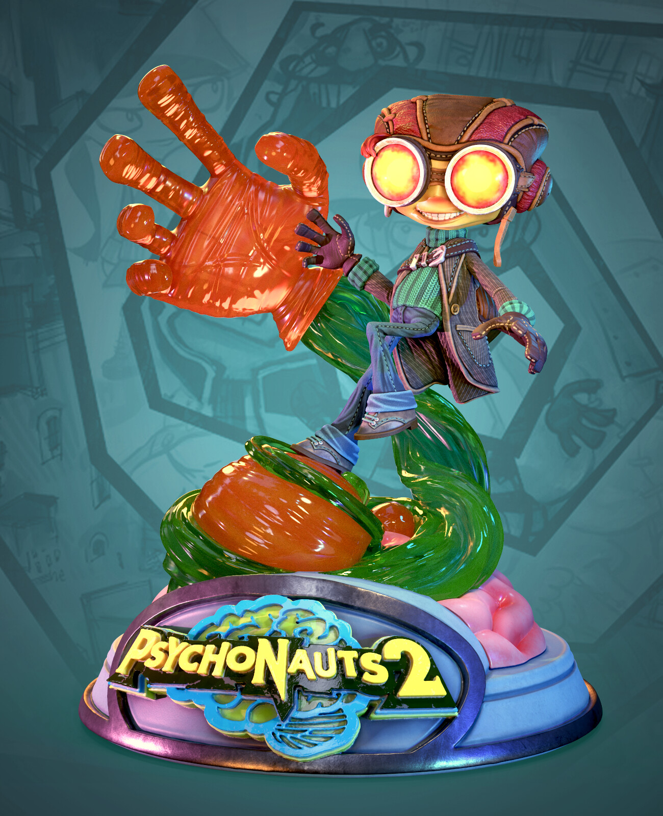 Sam Bolotnikov - Razputin Aquato - Psychonauts 2 fan art 3d print figurine