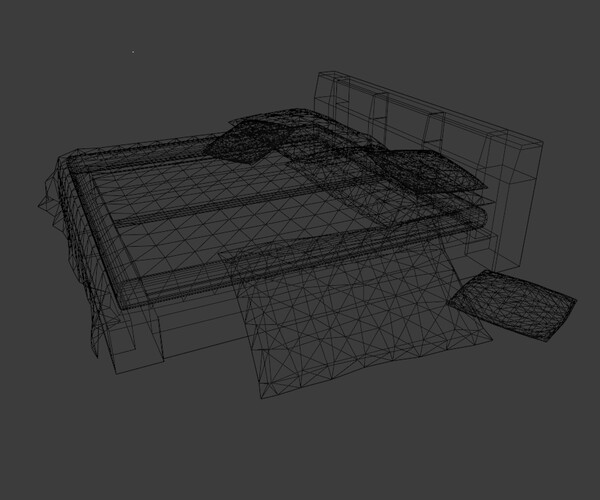 ArtStation MESSY DIRTY BED LOW POLY GAME READY Game Assets