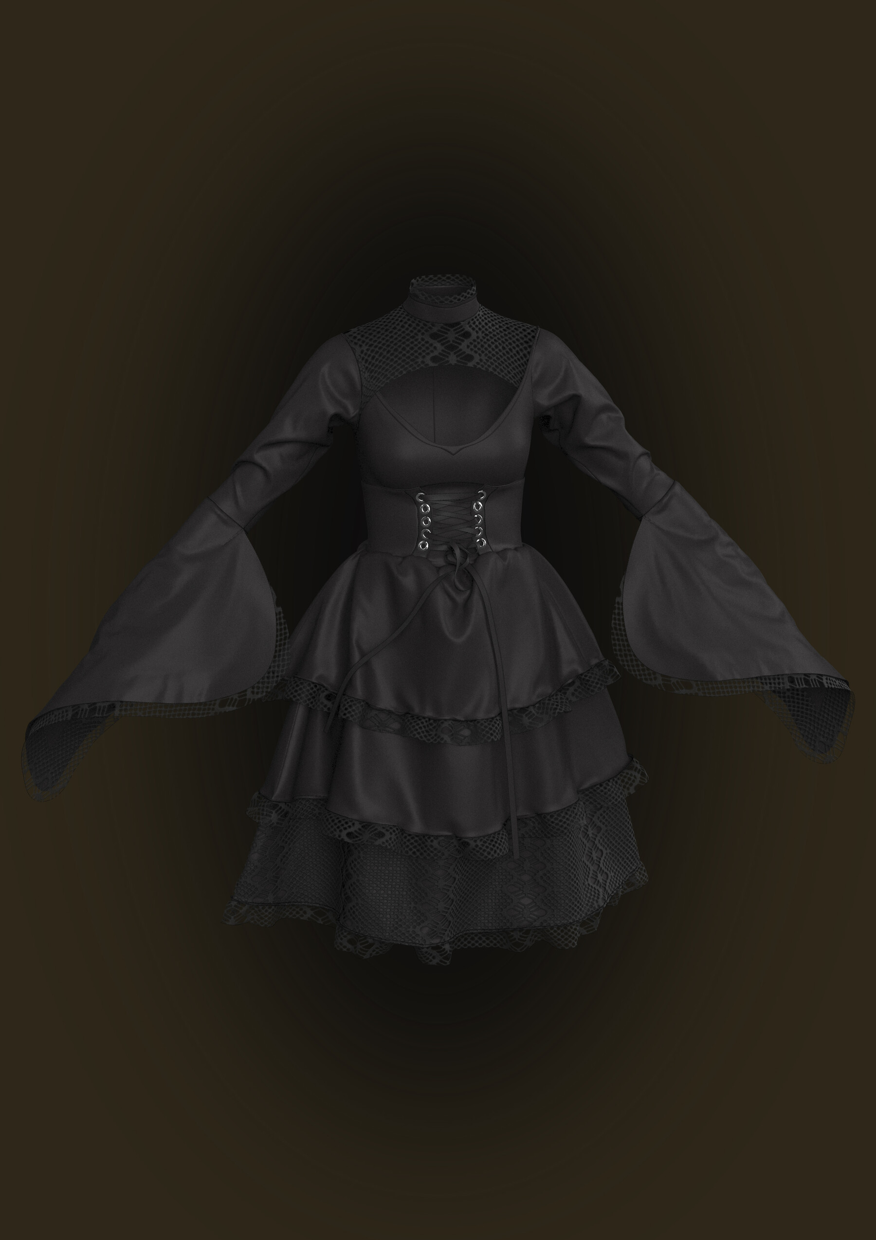 ArtStation Gothic Dress Game Assets