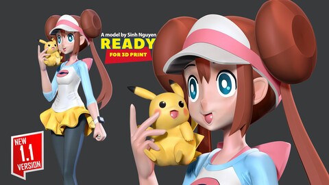 Eevee Girl - Pokemon Fanart 3D Print Model by Sinh Nguyen