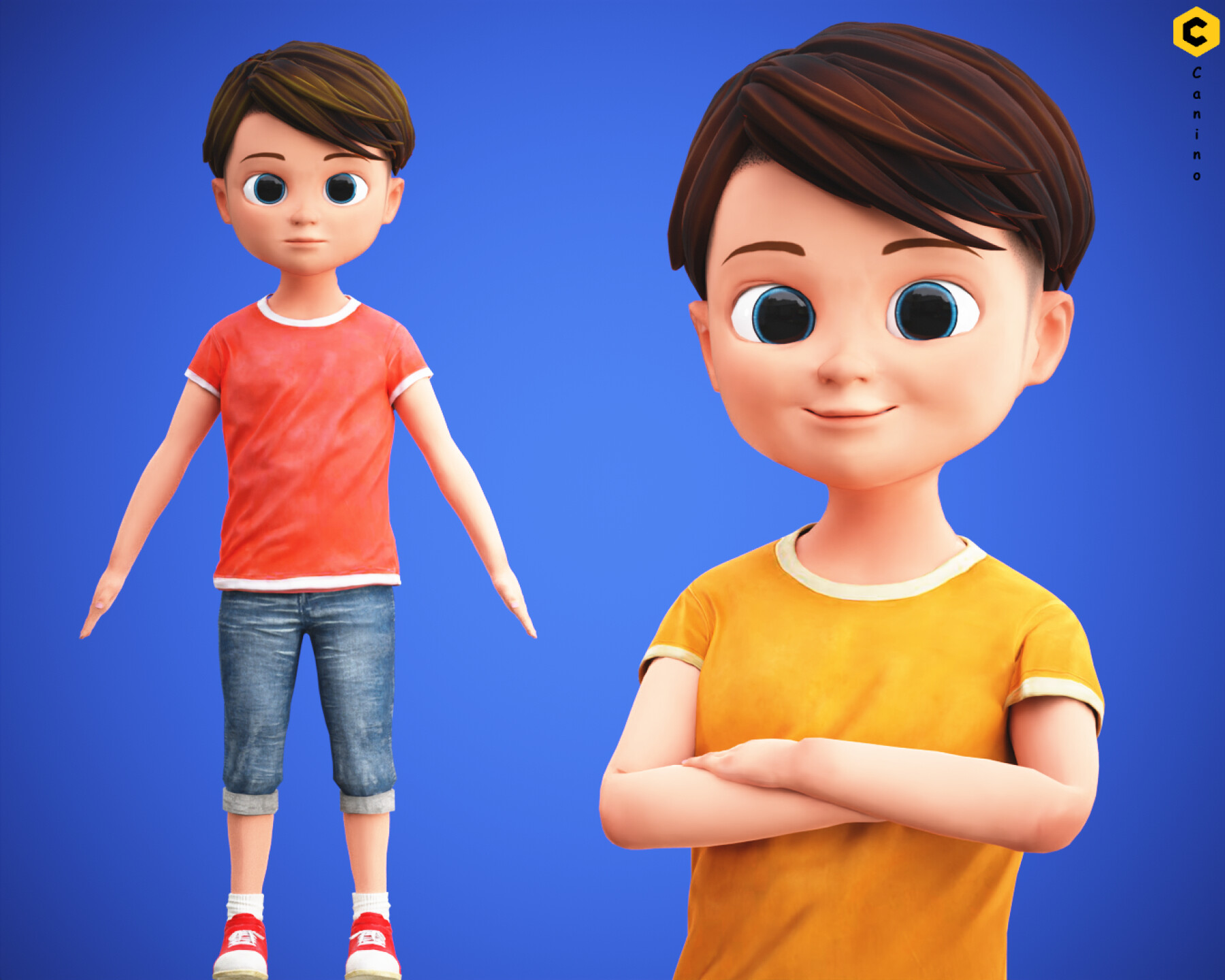 ArtStation - Stylized Cartoon Boy Character Rigged | Resources