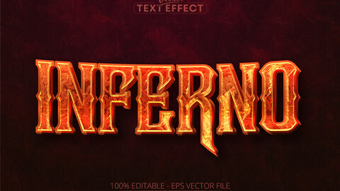 Inferno text effect, editable fire and cartoon text style