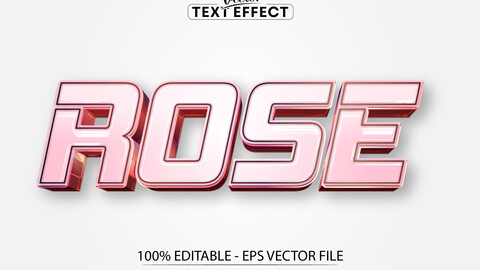 Rose gold text effect, editable shiny stylish color text style