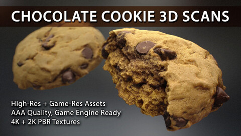 UE4 - Chocolate Cookie 3D Scans - Cinematic + Game Props
