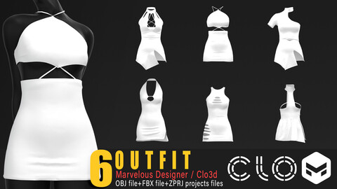 6 Outfit Marvelos / Clo3d / FBX / OBJ