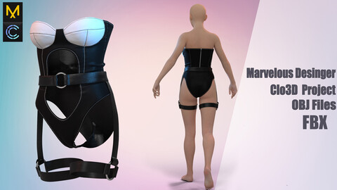 Women's sexy clothes №125 "Marvelous Designer" /Zprj/ OBJ+FBX