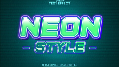 Neon text effect, editable neon light text style