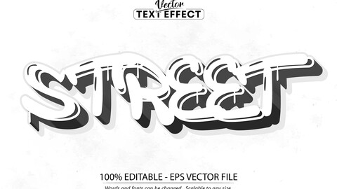 Street text effect, editable graffiti text style