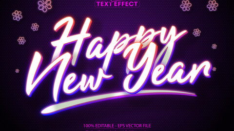 Merry Christmas text effect, editable neon light text style