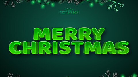 Merry Christmas text effect, editable cartoon text style