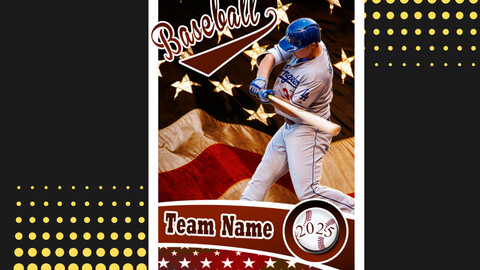 Baseball Sports Trading Card Photoshop Template