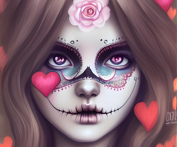 ArtStation - Sugar skull ghost girl | Artworks
