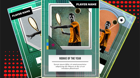 Sports trading card Template photoshop 3 in 1