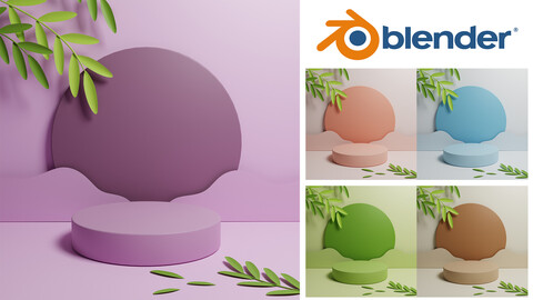 3d rendering of pastel color backdrop blender 3.x