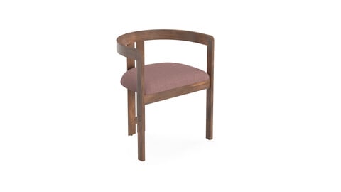 PIGRECO Wooden chair with integrated cushion 3D Model