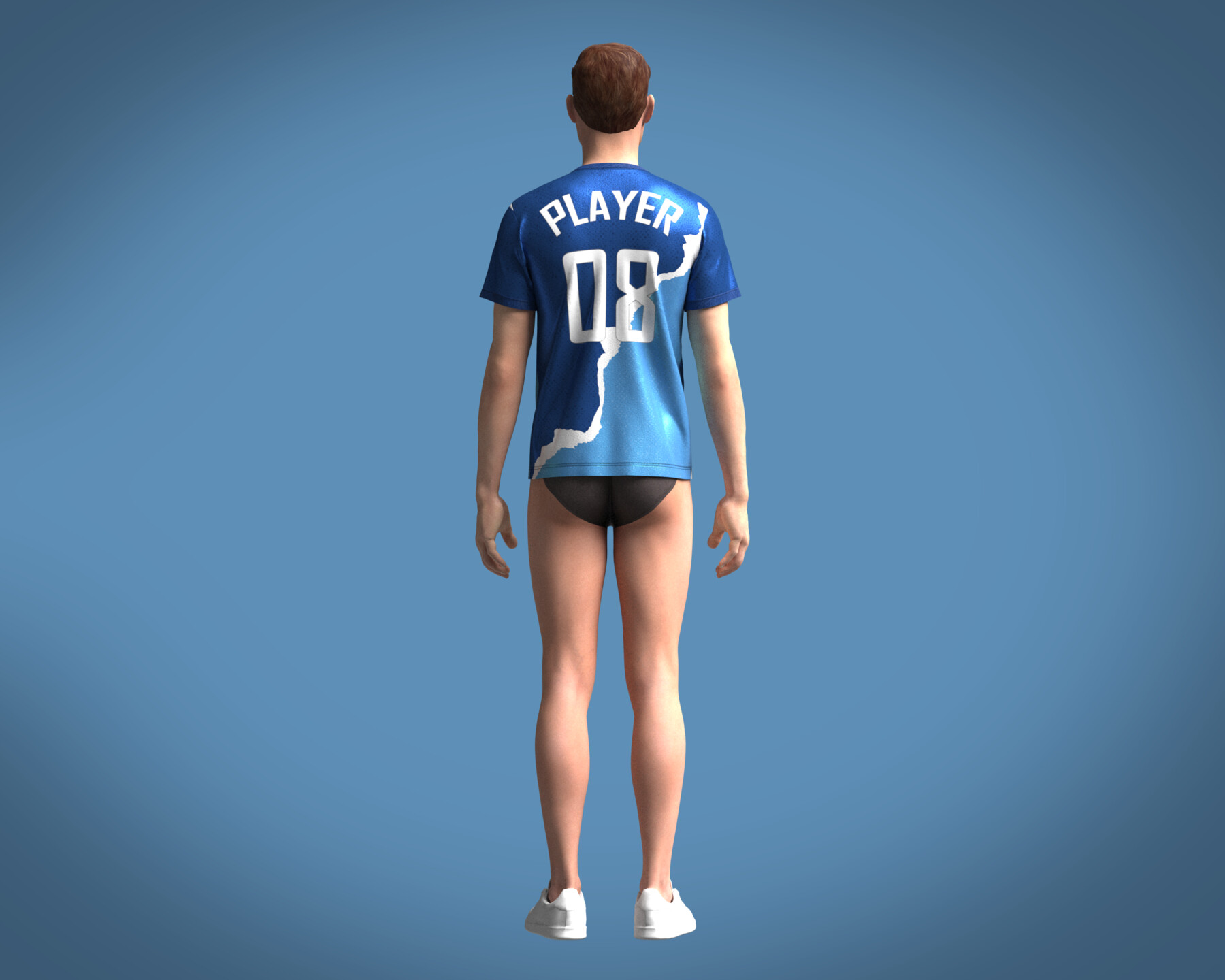 ArtStation - Mens Soccer Teaques Blue With White Jersey Player-10