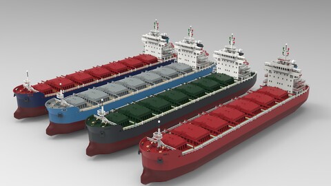 Panamax Bulk Ore Carrier lowpoly